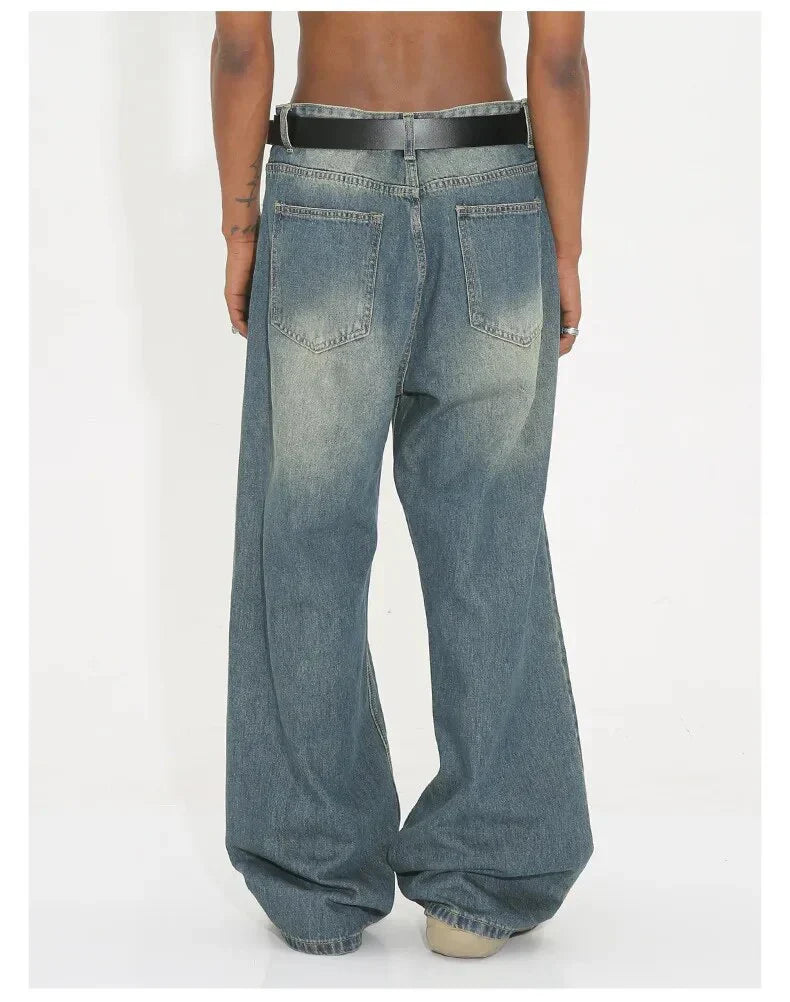 Weldon - gewaschene retro-jeans mit breiter passform