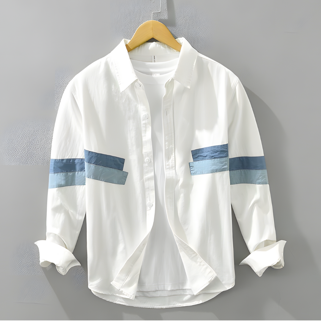 Olaf - poloshirt mit kontrastierenden patchworkstreifen