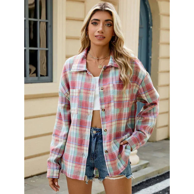 Milano damen karo bluse aus hochwertiger baumwolle