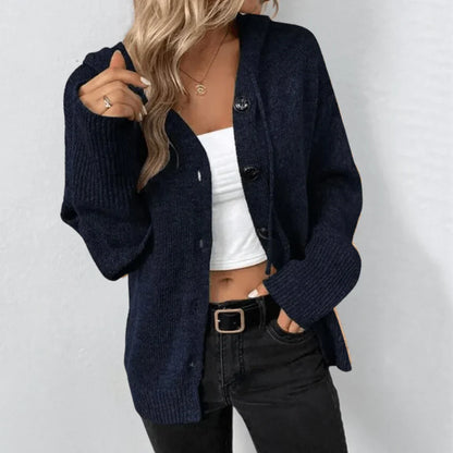 Wärmender damen-strickcardigan mit knöpfen
