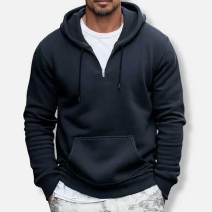 Morten – quarter-zip hoodie mit kängurutasche und relaxed fit