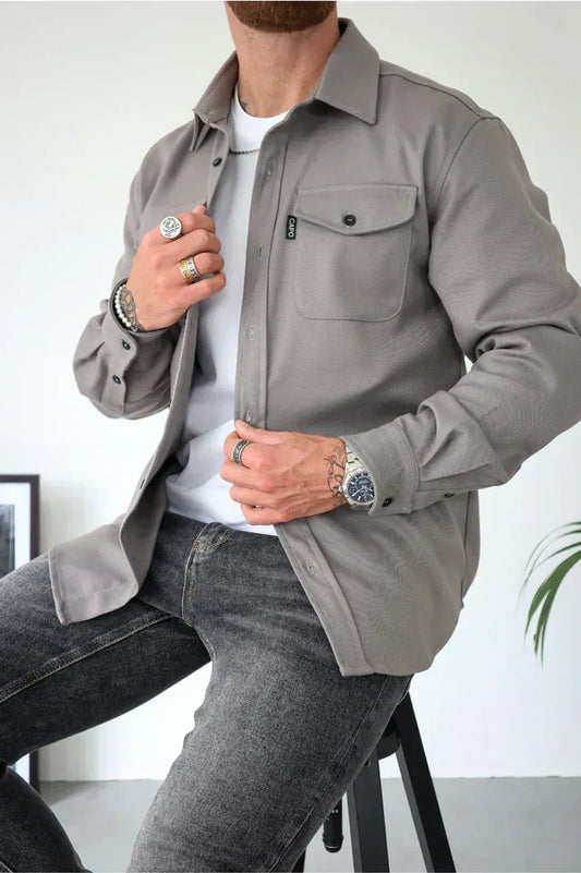 Martin – baumwoll overshirt mit knopfleiste