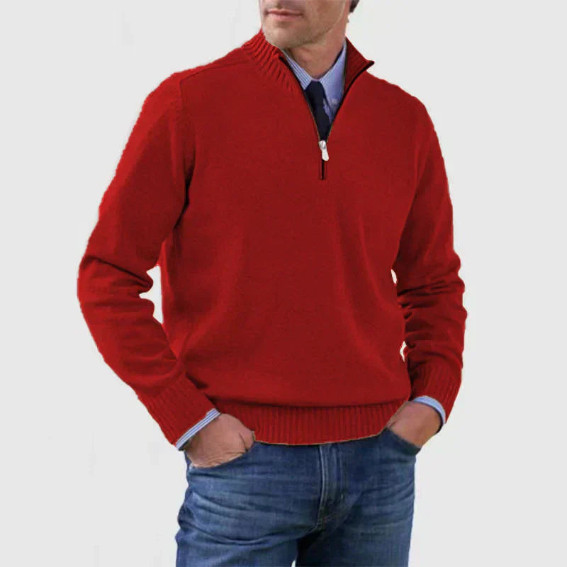 Herren pullover mit halbem reißverschluss – gemütlich und modern