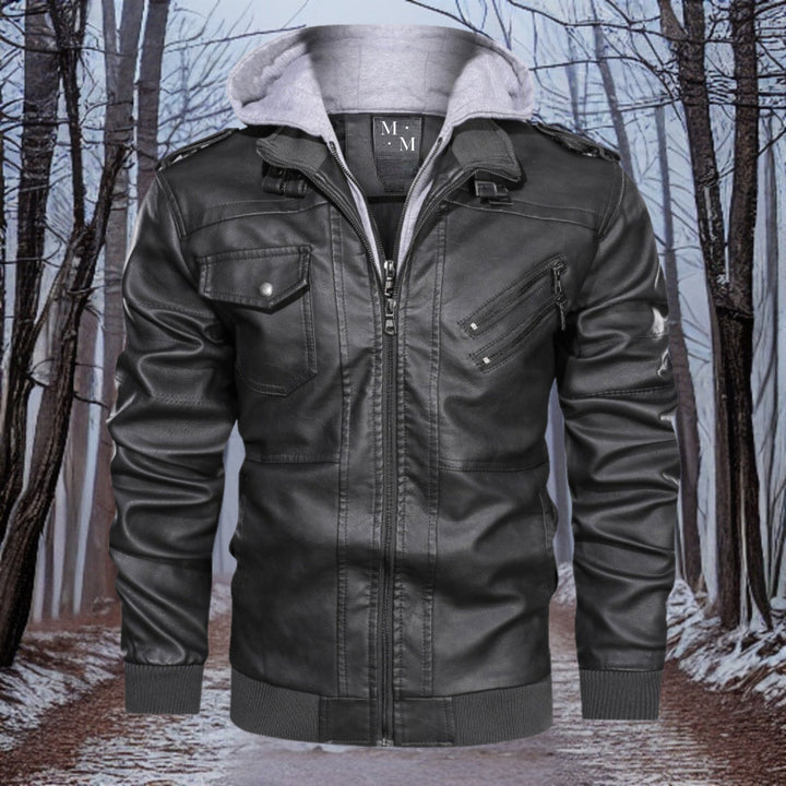 Heat leather - hochwertige warme lederjacke mit kapuze