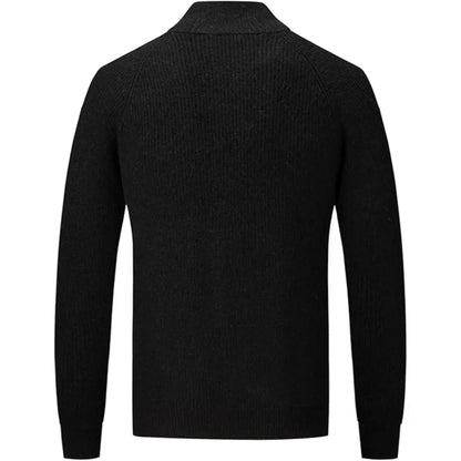 Wärmerer herren-rippstrickpullover mit reißverschluss - herren