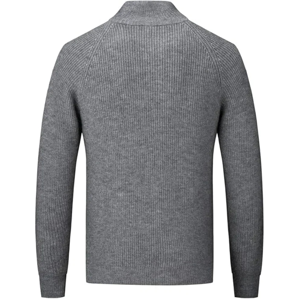 Wärmerer herren-rippstrickpullover mit reißverschluss - herren