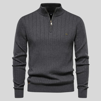 Herren strickpullover mit halbem reißverschluss – warme winterqualität