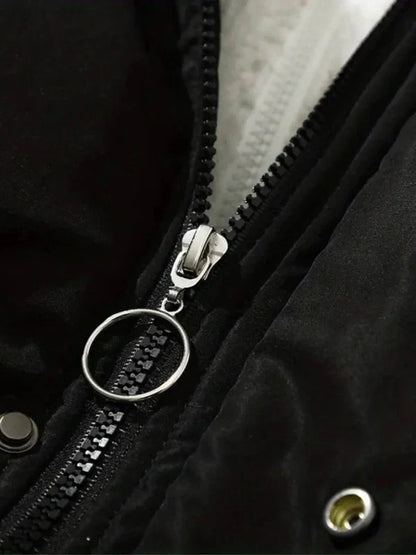 Warme damen-winterjacke mit reißverschluss – wetterfester allrounder