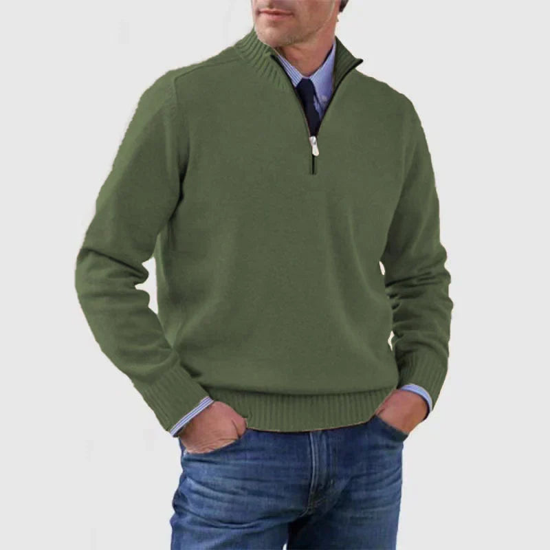 Herren pullover mit halbem reißverschluss – gemütlich und modern