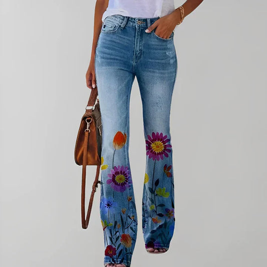Bethanie - gerade geschnittene jeans mit blumenmuster