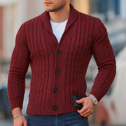 Warmer, klassischer strickcardigan für herren – herren