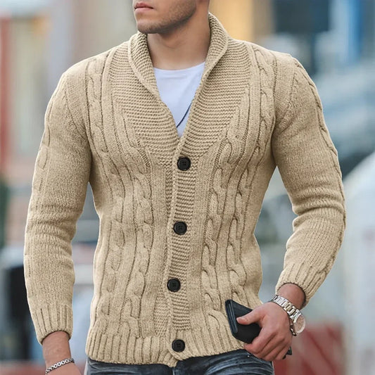 Warmer, klassischer strickcardigan für herren – herren