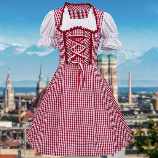 Christa | Dirndlkleid mit Karomuster und Schnürung für Frauen