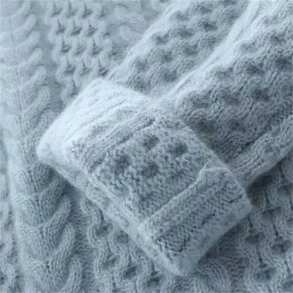 Warmer strickpullover mit strukturmuster – damen