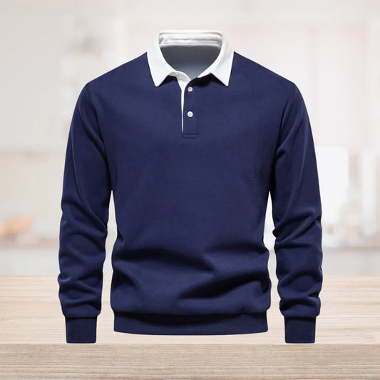 Elegantes langärmeliges poloshirt für herren mit klassischem kragen