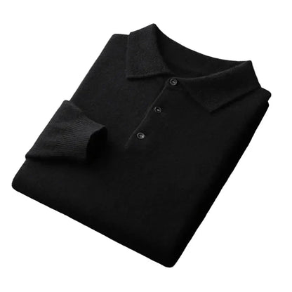 Warmer herrenstrickpullover mit polokragen