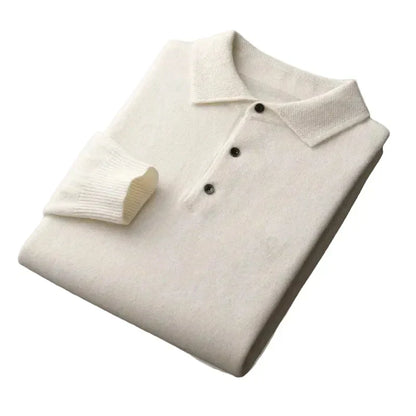 Warmer herrenstrickpullover mit polokragen