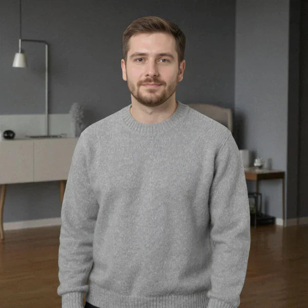 Weicher, kuscheliger herrenpullover mit rundhalsausschnitt – herren