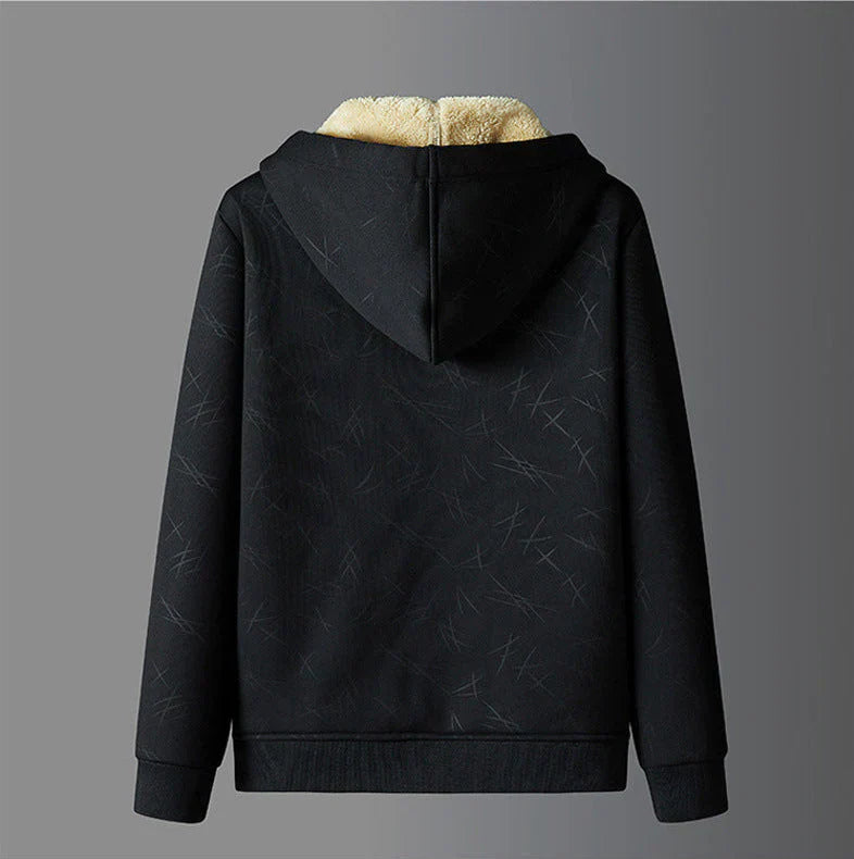 Mads – sherpa-gefütterte hoodie-jacke mit reißverschluss und kordelkapuze
