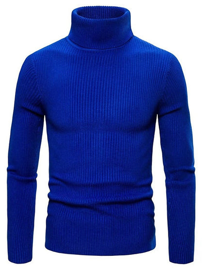 Blau Wollpullover mit Kragen für Herren