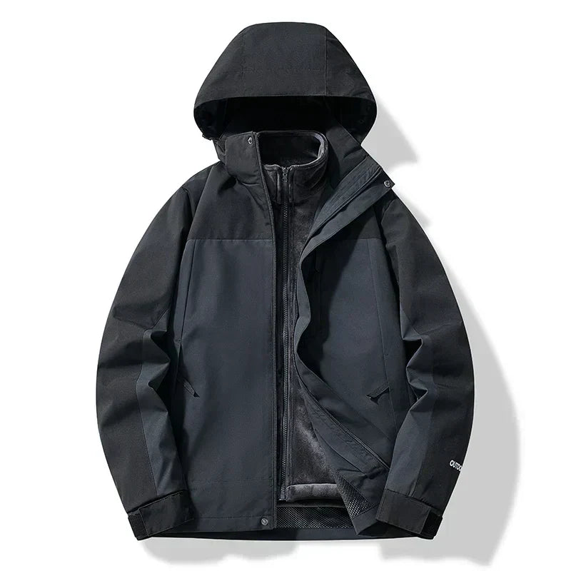 Outdoor skijacke für herren mit kapuze – wetterfest & funktional