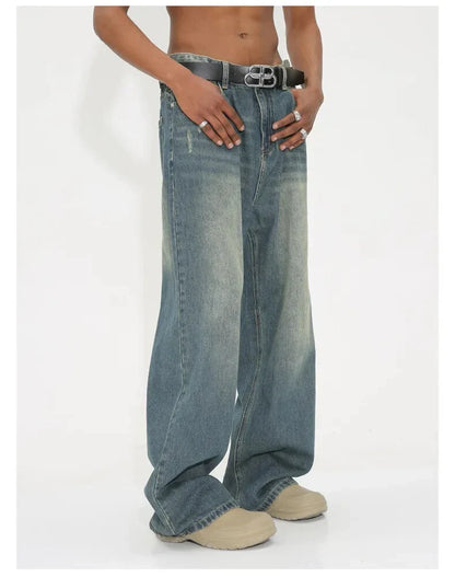 Weldon - gewaschene retro-jeans mit breiter passform