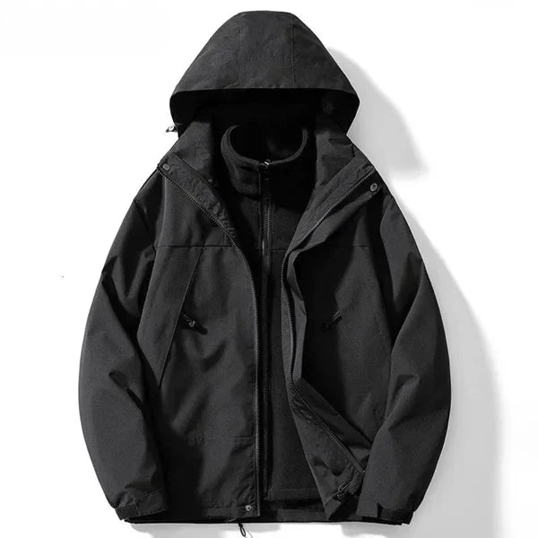 Unisex-wintermantel mit kapuze und fleece – unisex