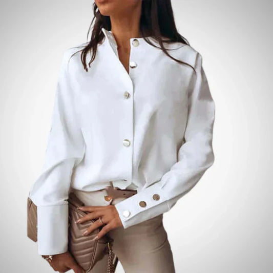 Gabriella knopf langarmbluse für damen