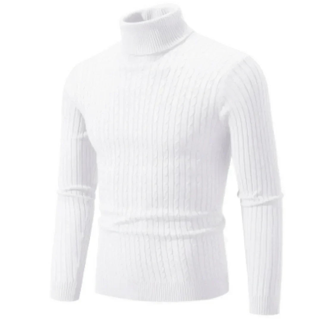Stylischer rollkragen-strickpullover für herren – warmer winterstrick