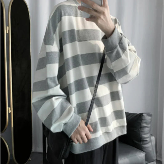 Oversized winterpullover mit rundhalsausschnitt – herren