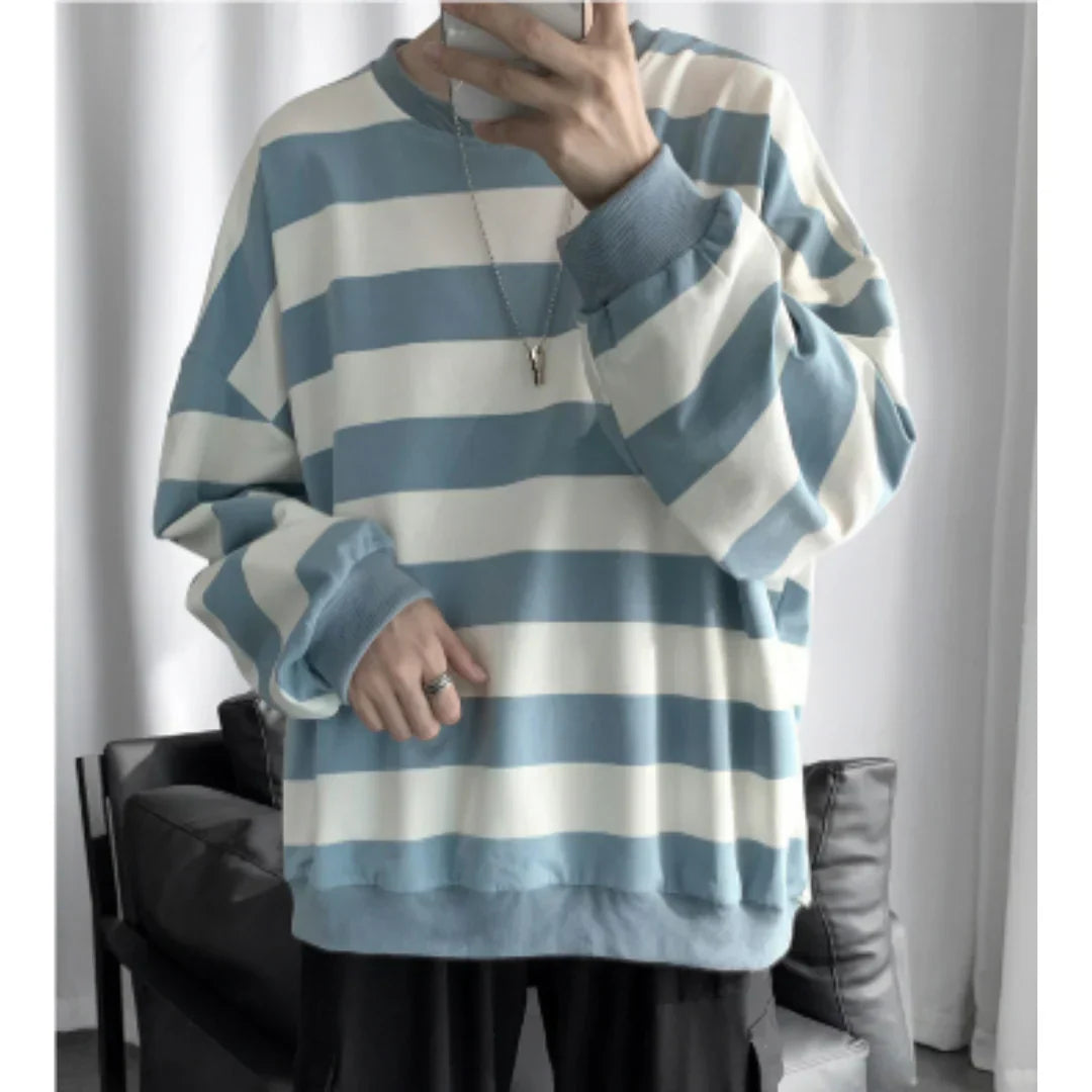 Oversized winterpullover mit rundhalsausschnitt – herren