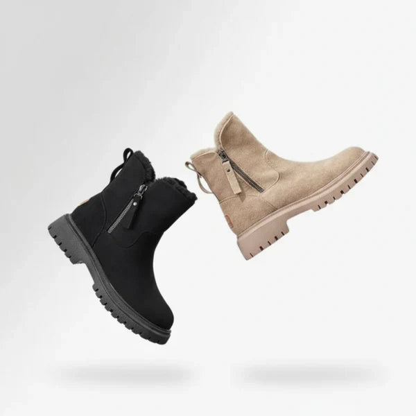 Winterstiefeletten für damen mit plateau und fellfutter – damen