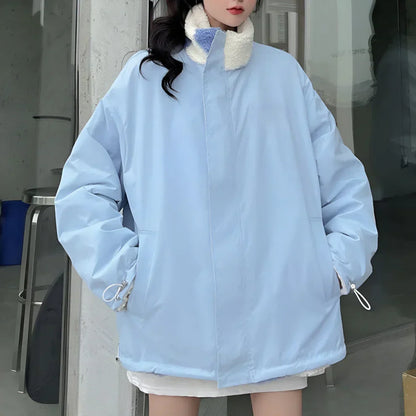 Wendbare sherpa-jacke für damen mit herzmotiv – damen