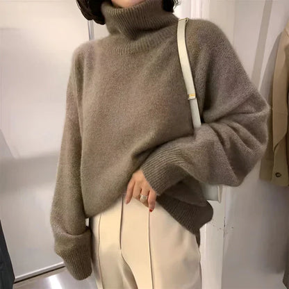 Weicher und warmer rollkragenpullover für damen