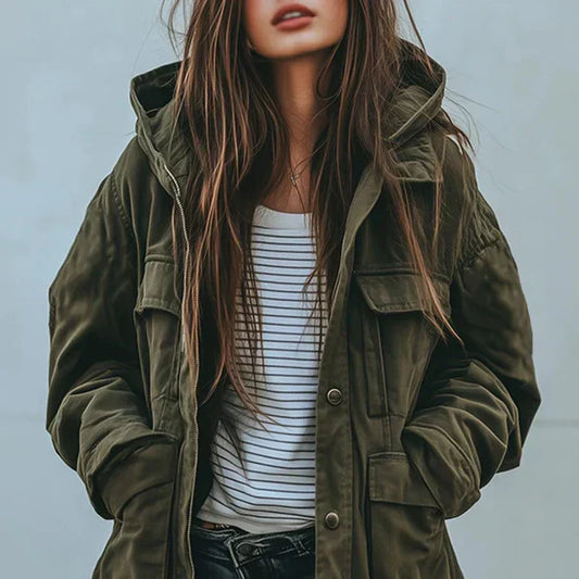 Utility-parka-schneejacke für damen mit kapuze - damen