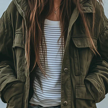 Utility-parka-schneejacke für damen mit kapuze - damen