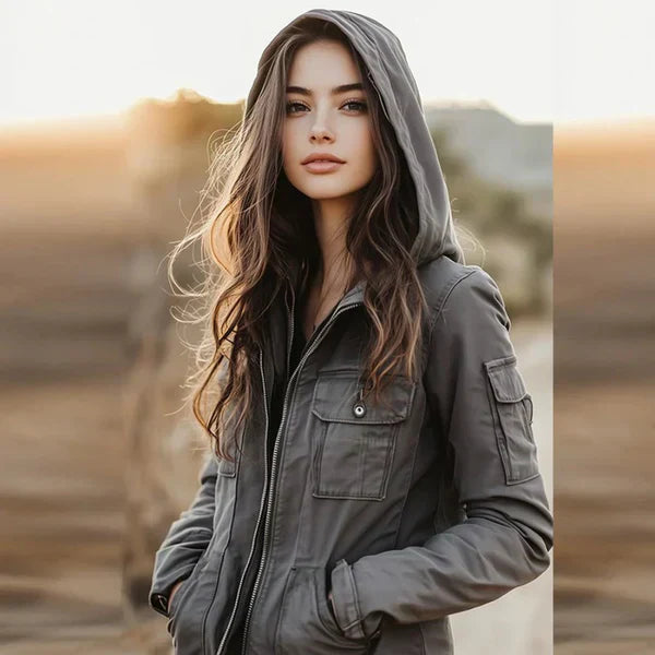 Utility-parka-schneejacke für damen mit kapuze - damen