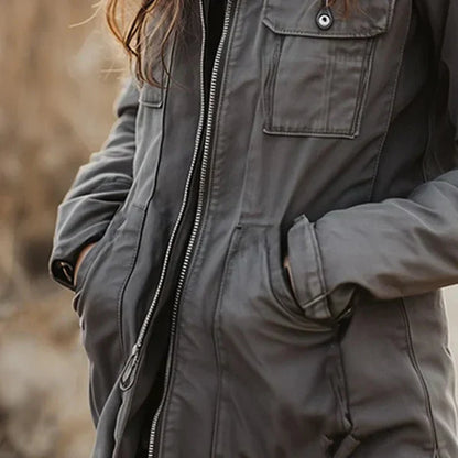 Utility-parka-schneejacke für damen mit kapuze - damen