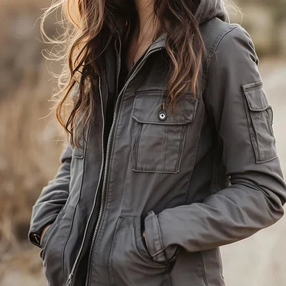 Utility-parka-schneejacke für damen mit kapuze - damen