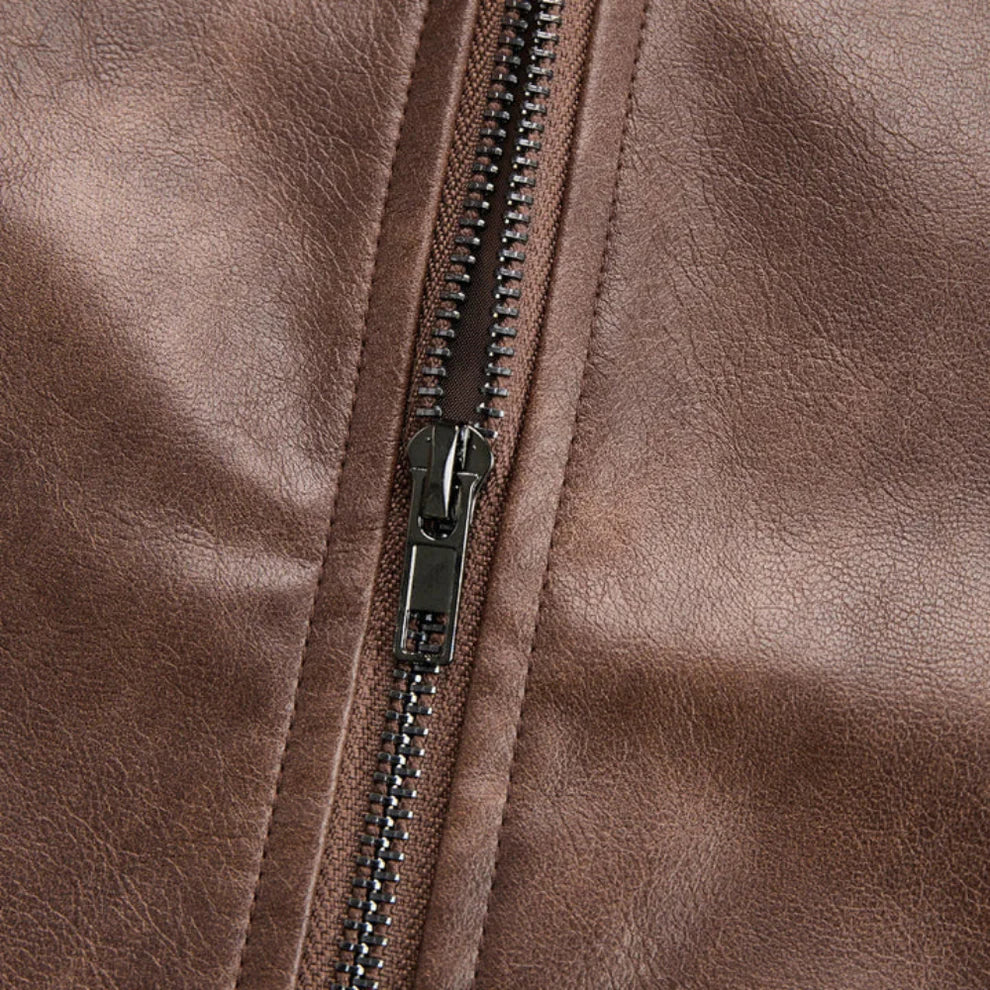 Vintage bikerjacke aus kunstleder für damen