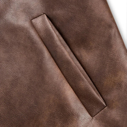 Vintage bikerjacke aus kunstleder für damen