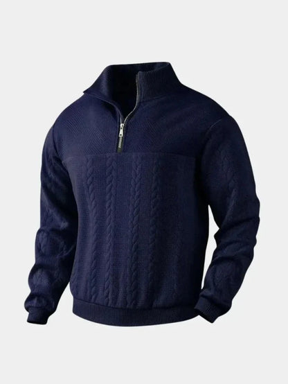 Dirk – klassischer quarter-zip pullover mit stehkragen