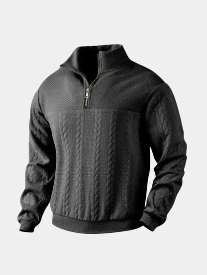 Dirk – klassischer quarter-zip pullover mit stehkragen