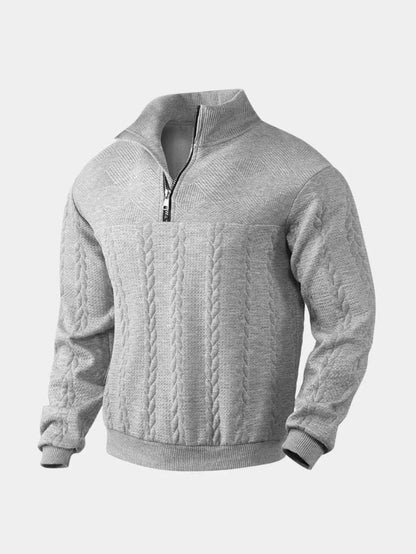 Dirk – klassischer quarter-zip pullover mit stehkragen