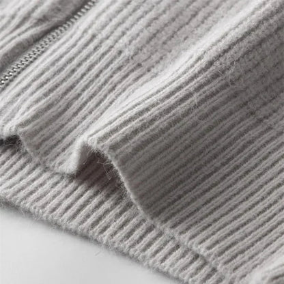 Wärmerer herren-rippstrickpullover mit reißverschluss - herren