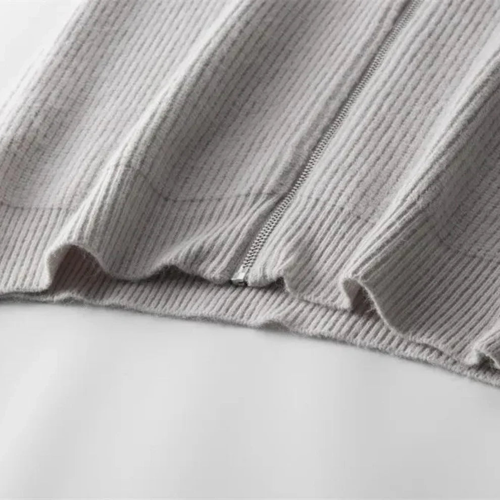 Wärmerer herren-rippstrickpullover mit reißverschluss - herren