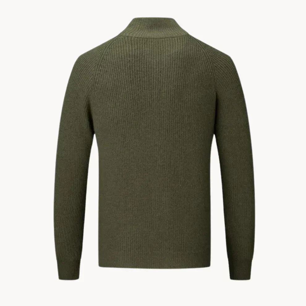 Wärmerer herren-rippstrickpullover mit reißverschluss - herren