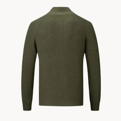 Wärmerer herren-rippstrickpullover mit reißverschluss - herren