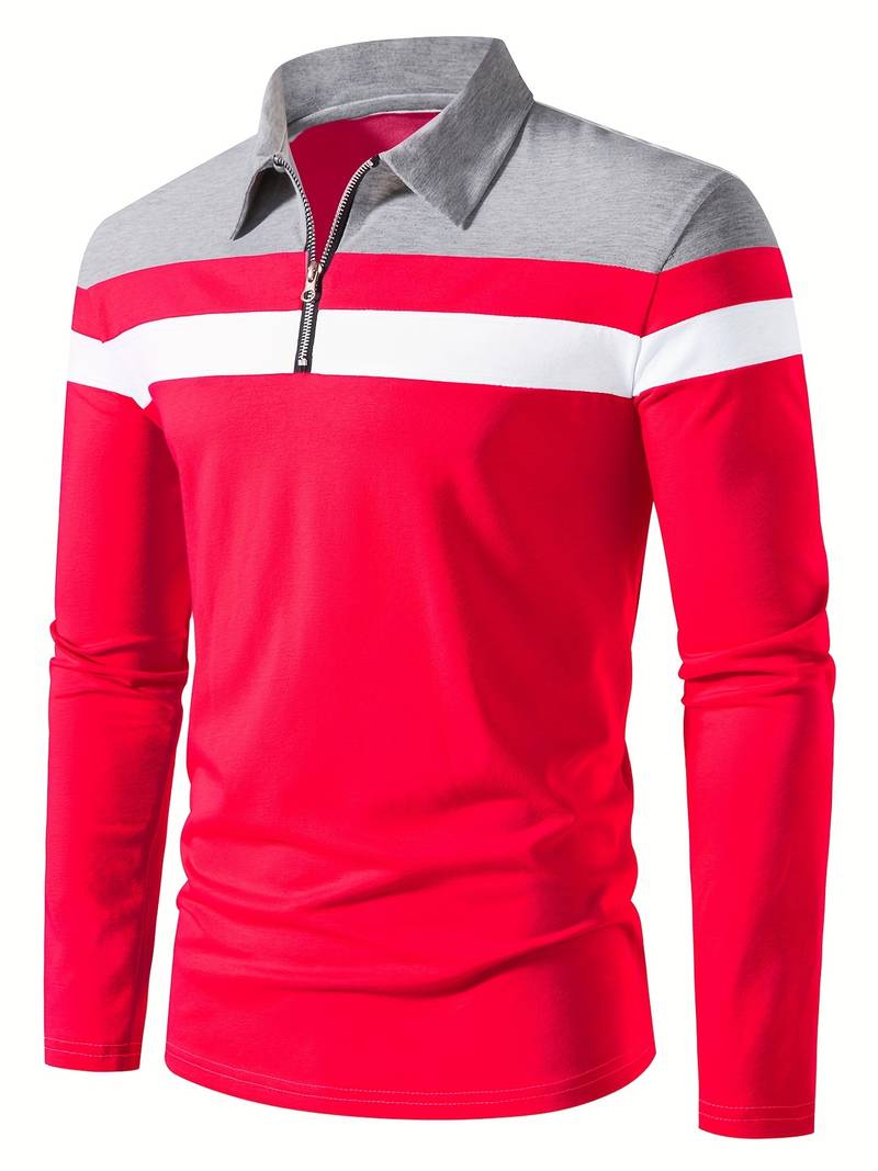 Ethan langärmeliges poloshirt mit reißverschluss