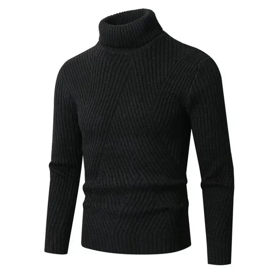 Anders – slim Fit rollkragenpullover aus gerippter wolle
